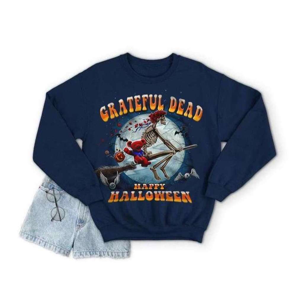Grateful Dead Happy Halloween Graphic Unisex Crewneck Sweatshirt
